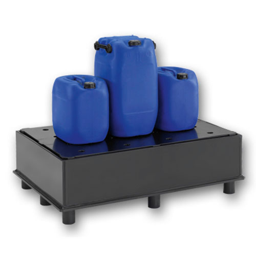 Safety drip pan, type P2/LP, made of PE100-RC, 225 liters, all sides accessible, DIBT approval